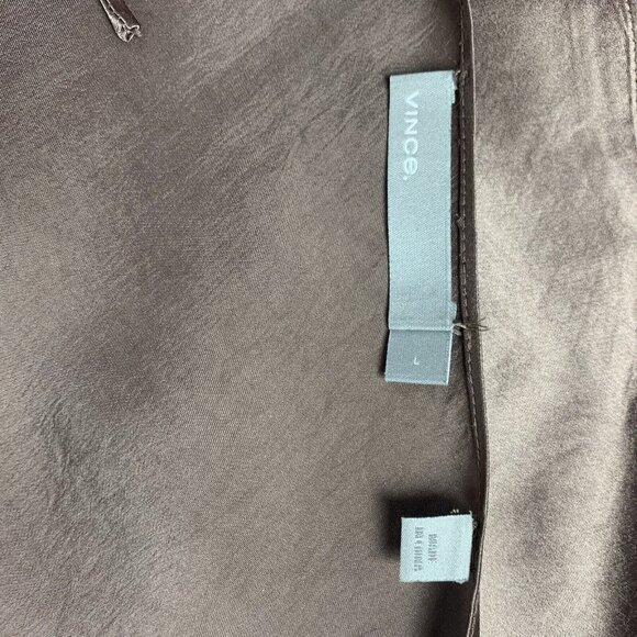 Vince Satin Camisole Taupe Cami Sleeveless Top Brown Size L - Picture 7 of 8